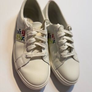 Ralph Lauren Off-White Sneakers with Colorful Logo